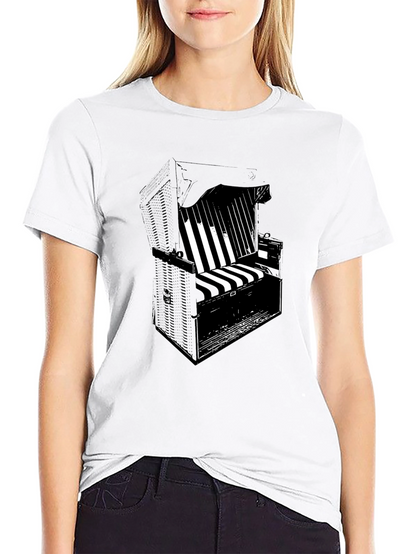 Beach Chair Graphic Black T-Shirt