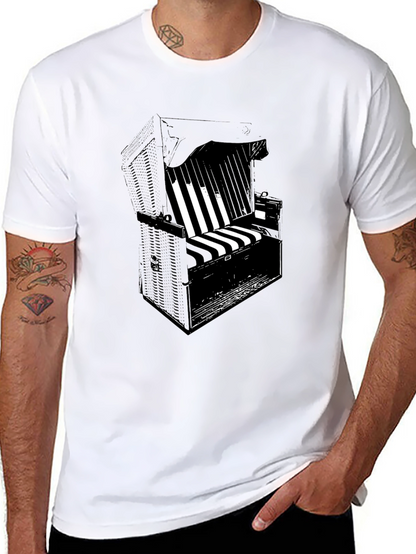 Beach Chair Graphic Black T-Shirt