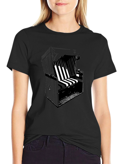 Beach Chair Graphic Black T-Shirt