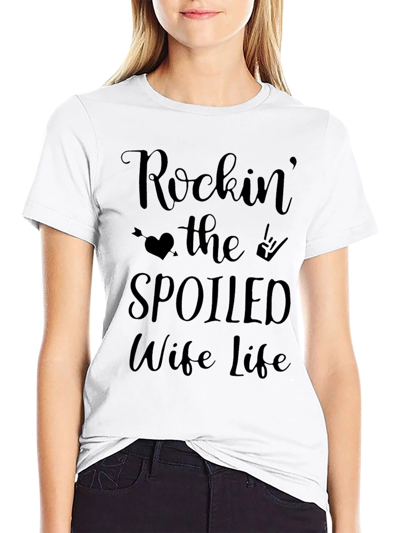 Rockin the Spoiled Wife Life Tee - Black