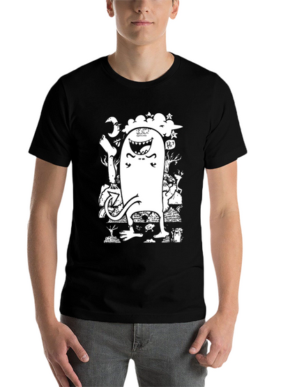 Monster Graphic T-Shirt - Black Cotton Tee
