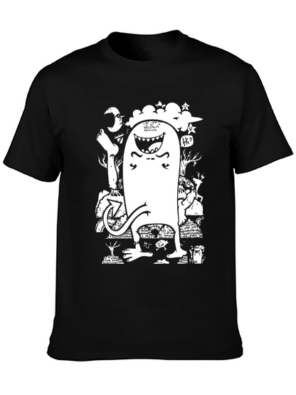 Monster Graphic T-Shirt - Black Cotton Tee