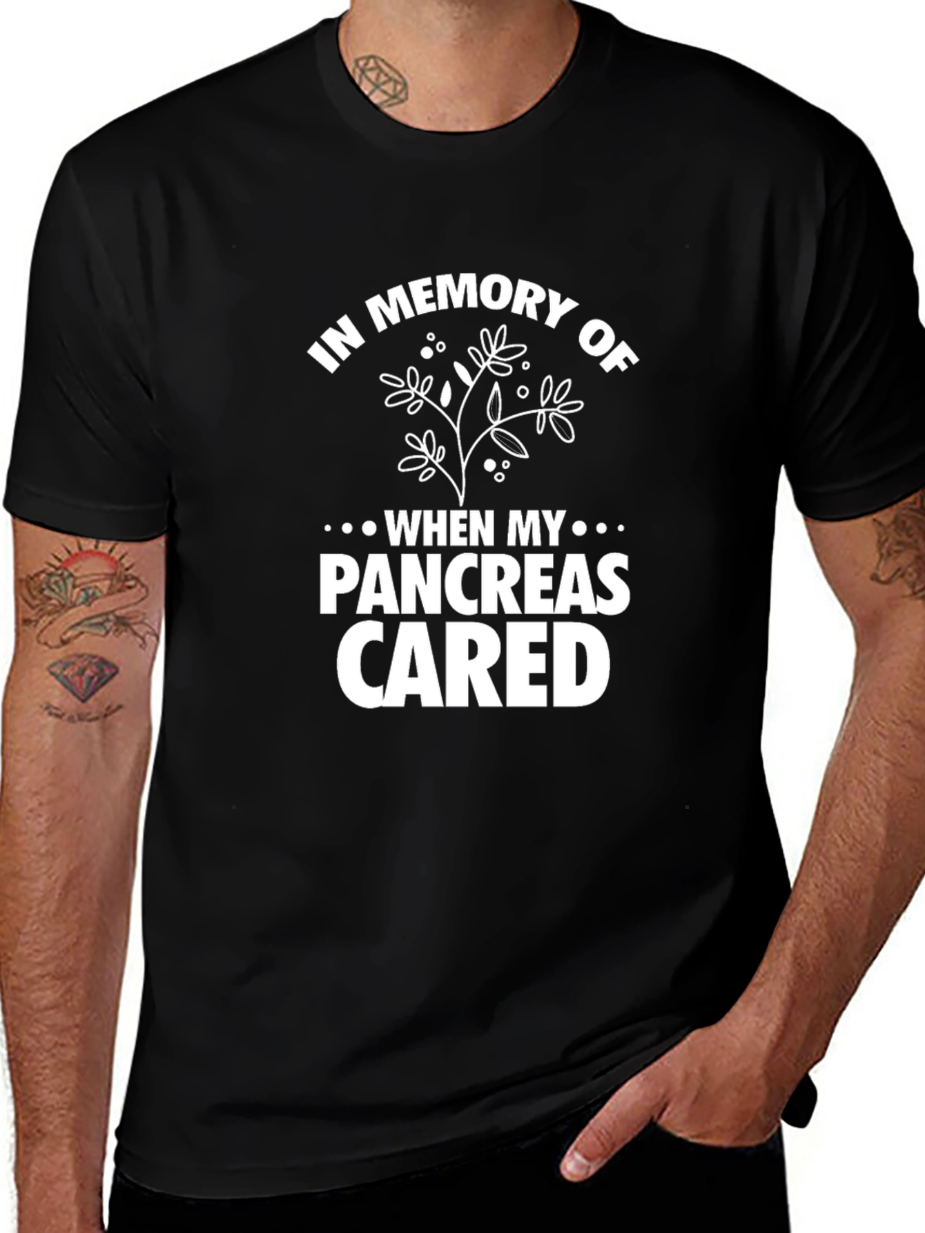 In Memory Of Pancreas T-Shirt Black Mens