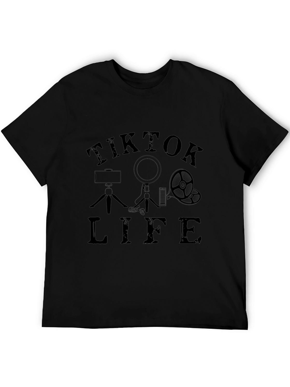 TikTok Life Black T-Shirt