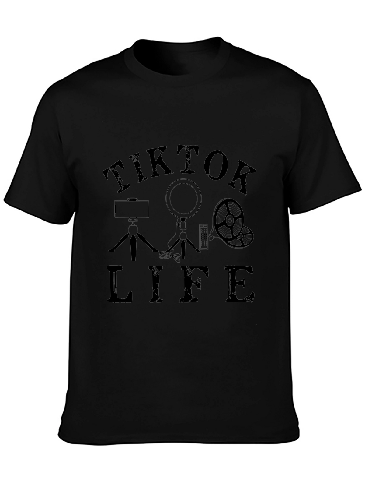 TikTok Life Black T-Shirt