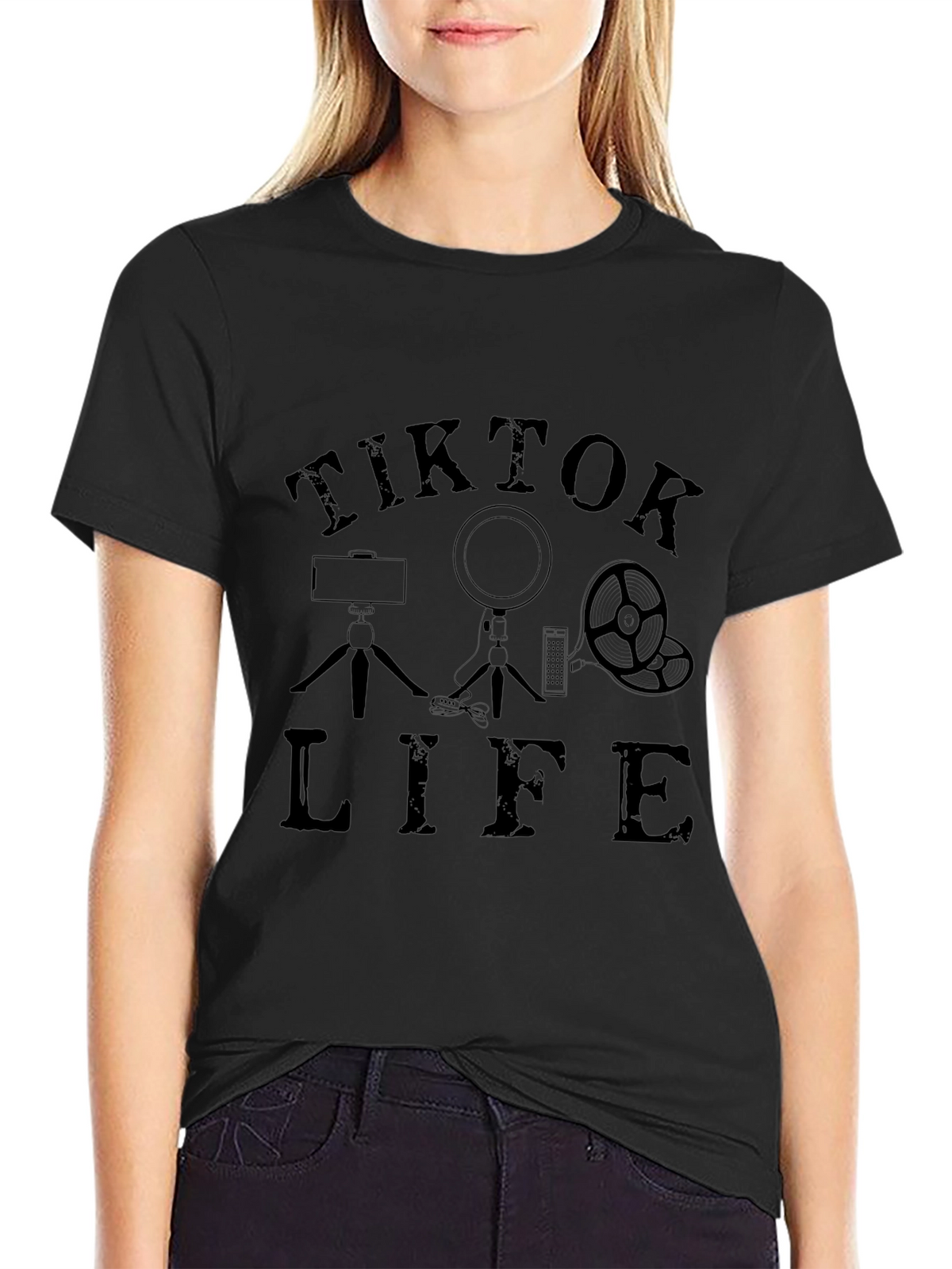 TikTok Life Black T-Shirt