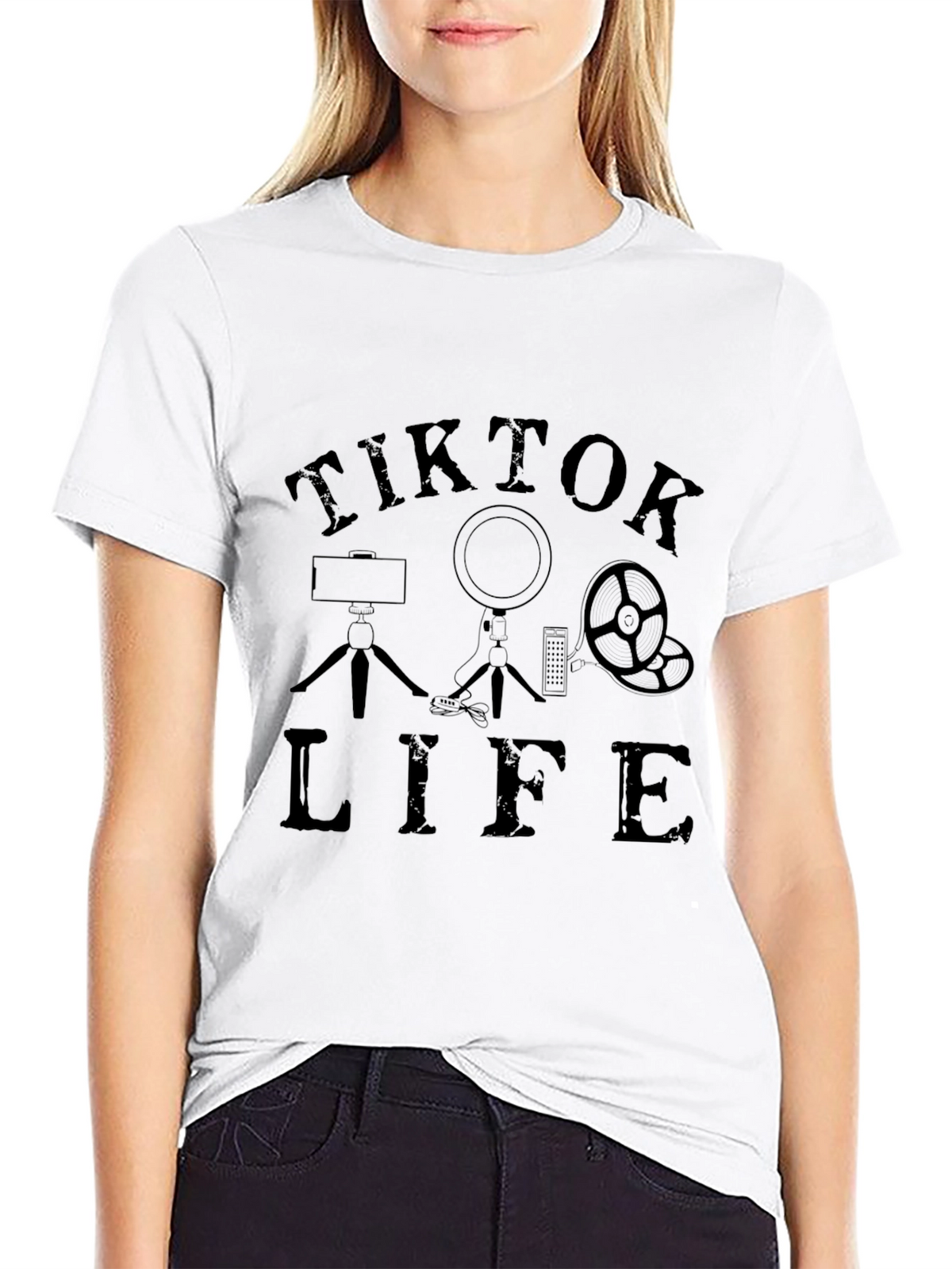 TikTok Life Black T-Shirt