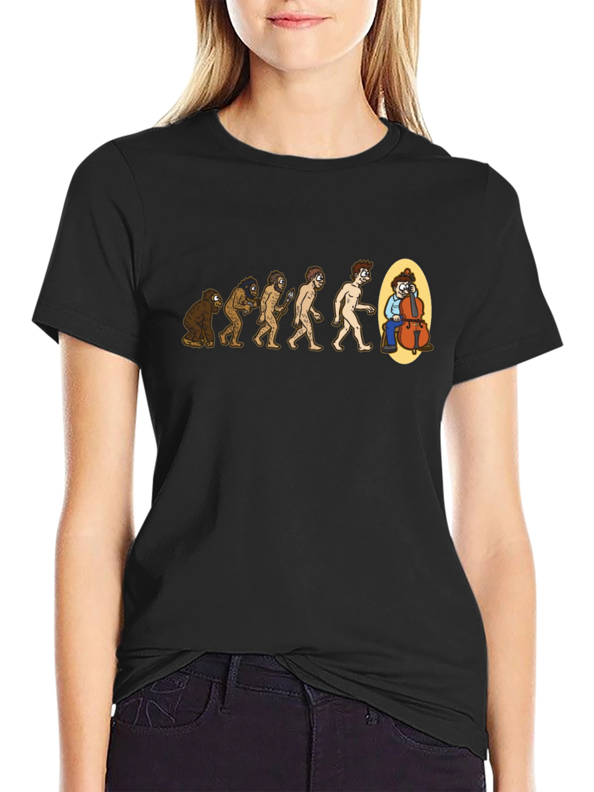 Evolution of Music Funny Bass Player T-Shirt
