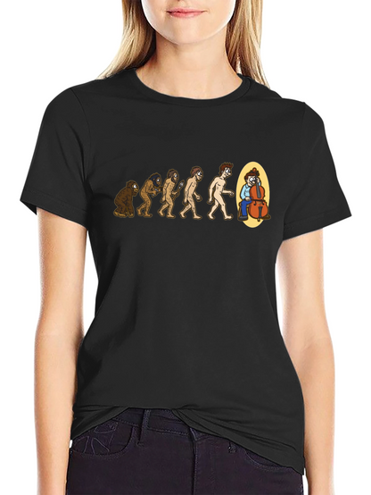 Evolution of Music Funny Bass Player T-Shirt