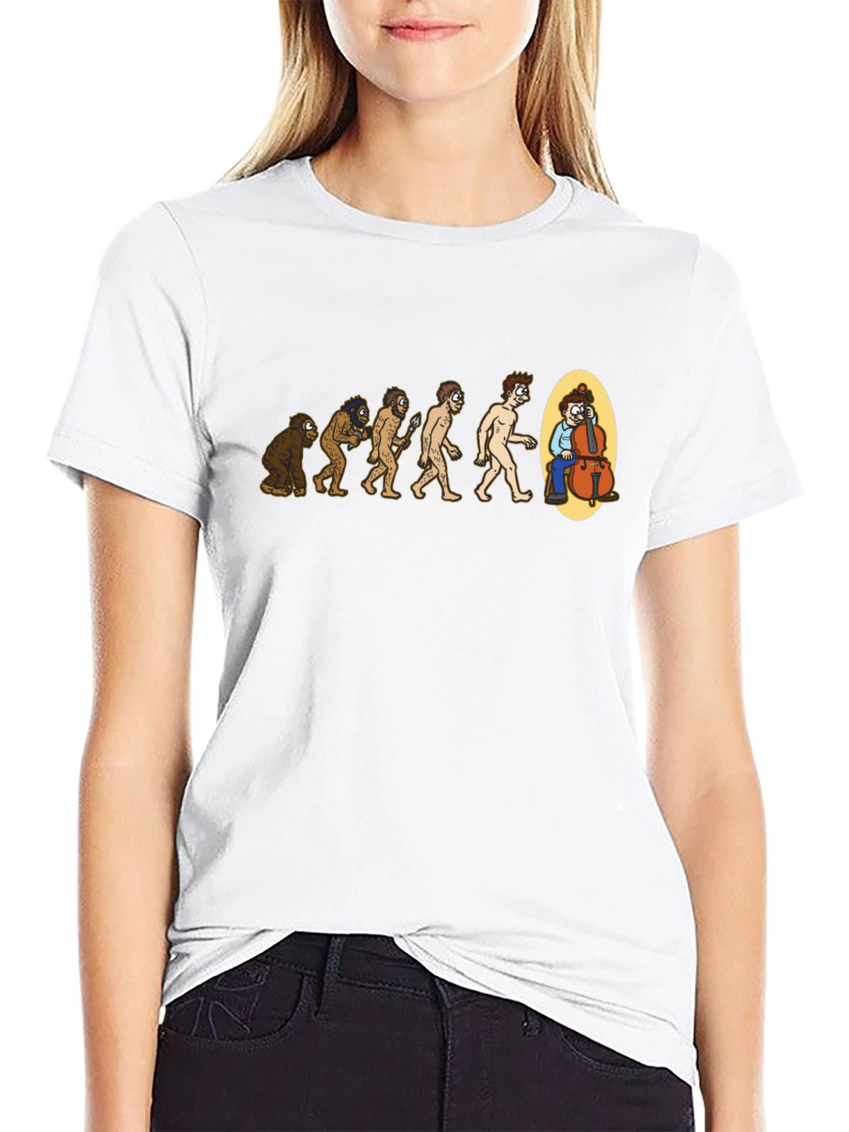 Evolution of Music Funny Bass Player T-Shirt