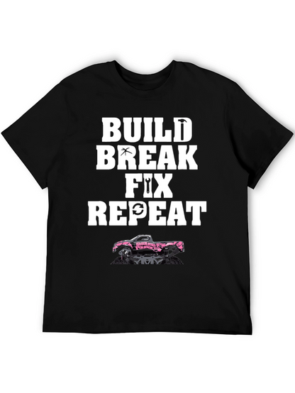 Build Break Fix Repeat Black Graphic Tee