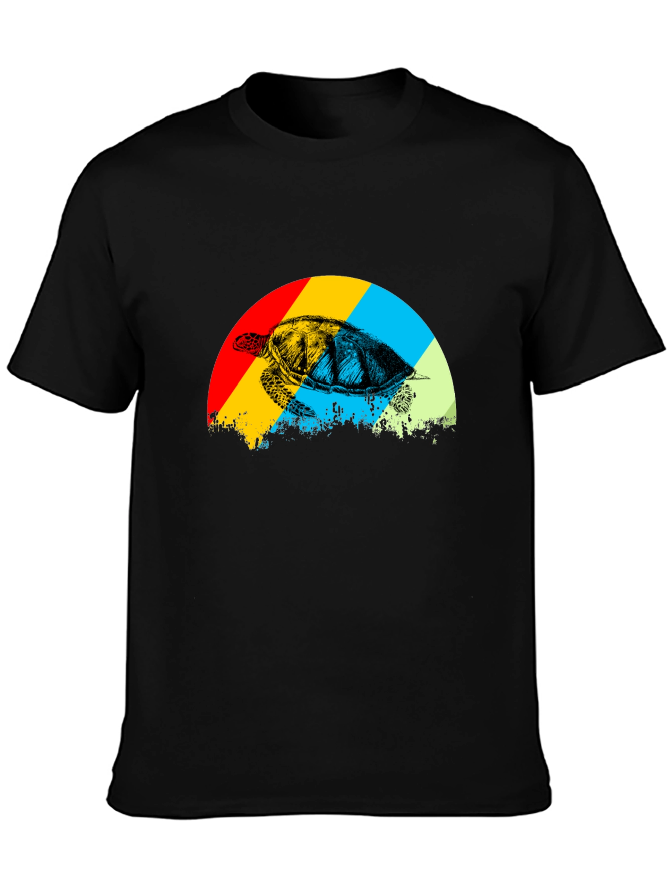 Retro Turtle Graphic Tee - Black