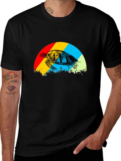 Retro Turtle Graphic Tee - Black