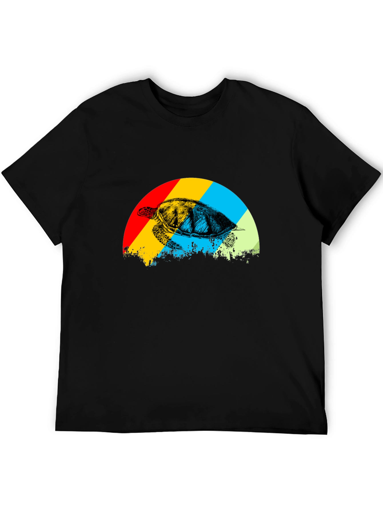 Retro Turtle Graphic Tee - Black