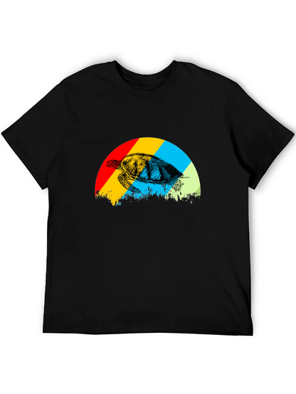 Retro Turtle Graphic Tee - Black