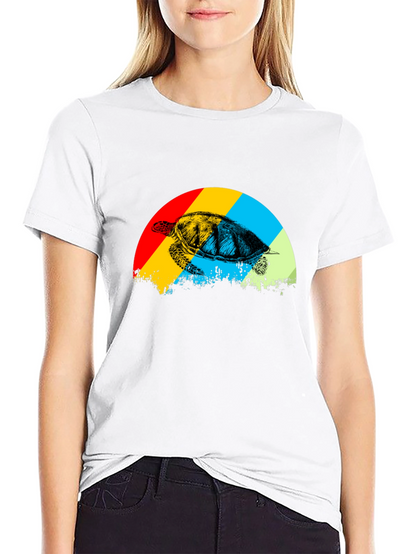 Retro Turtle Graphic Tee - Black