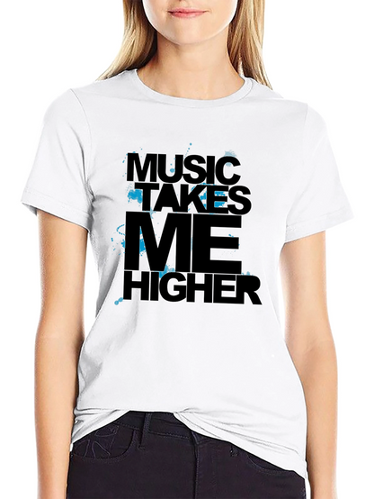 Music Takes Me Higher Black Graphic Tee
