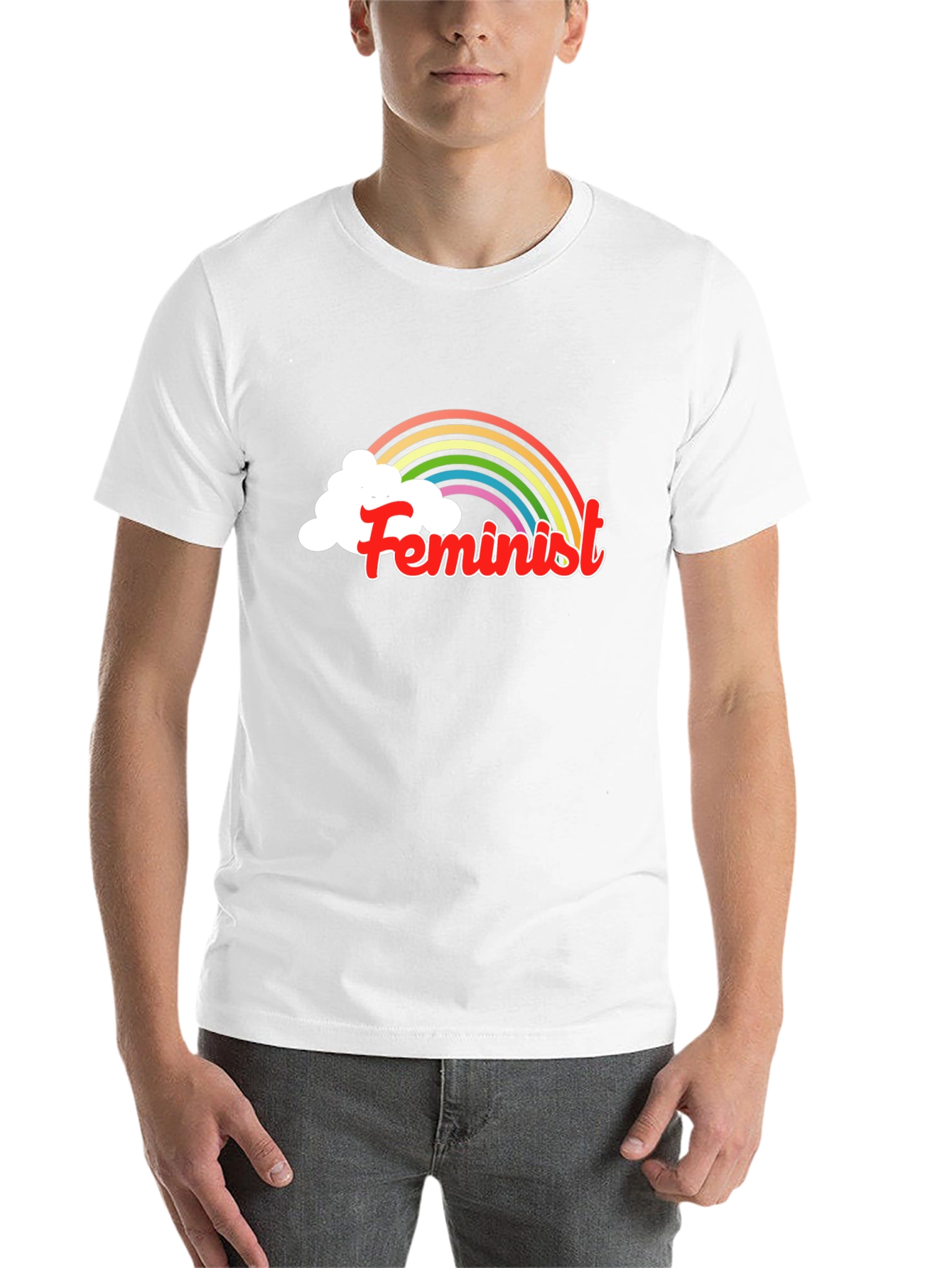 Feminist Rainbow T-Shirt - Black