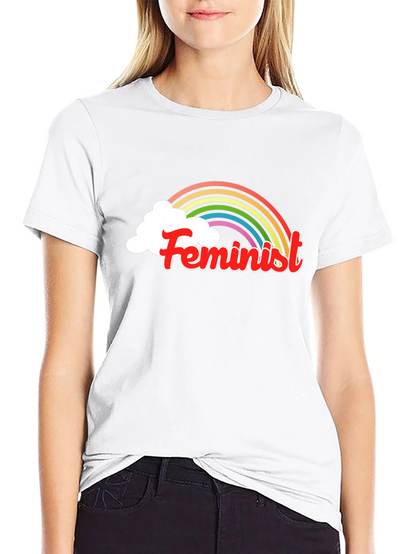 Feminist Rainbow T-Shirt - Black