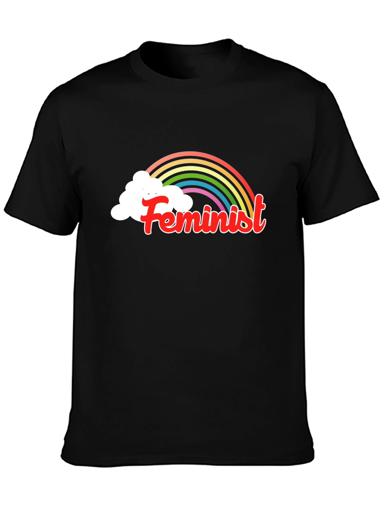 Feminist Rainbow T-Shirt - Black