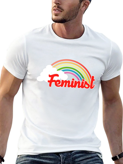 Feminist Rainbow T-Shirt - Black