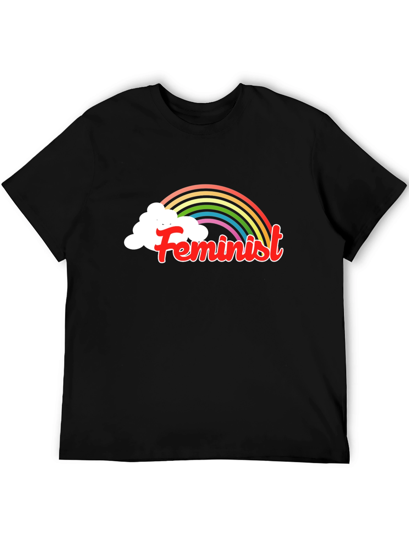 Feminist Rainbow T-Shirt - Black