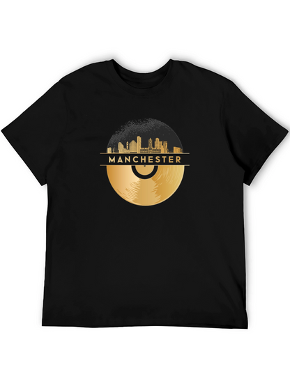 Manchester Skyline Vinyl Record Graphic Tee
