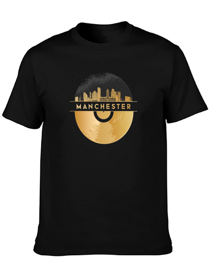 Manchester Skyline Vinyl Record Graphic Tee