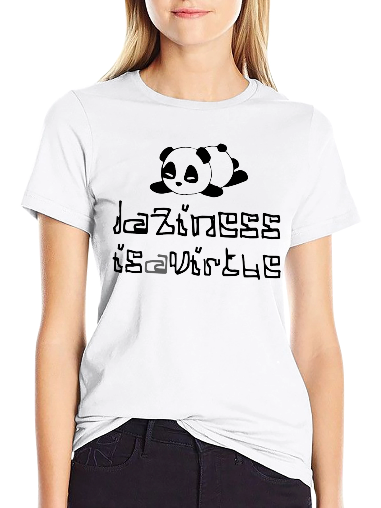 Lazy Panda Graphic T-Shirt - Laziness is a Virtue
