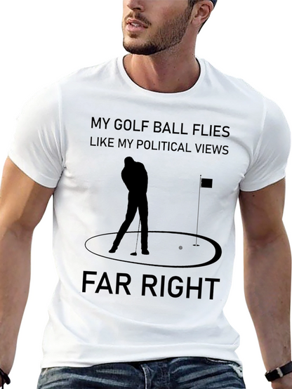 Far Right Golf Ball Political Views Graphic T-Shirt