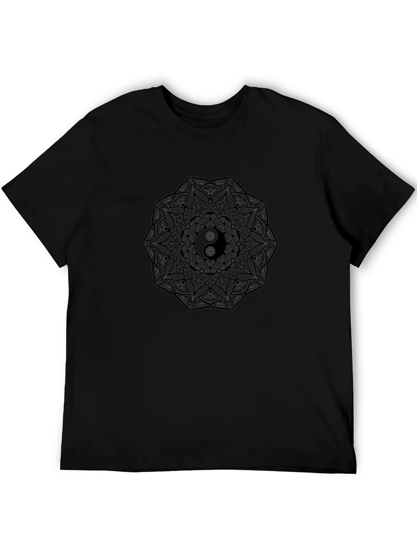 Yin Yang Mandala Black T-Shirt