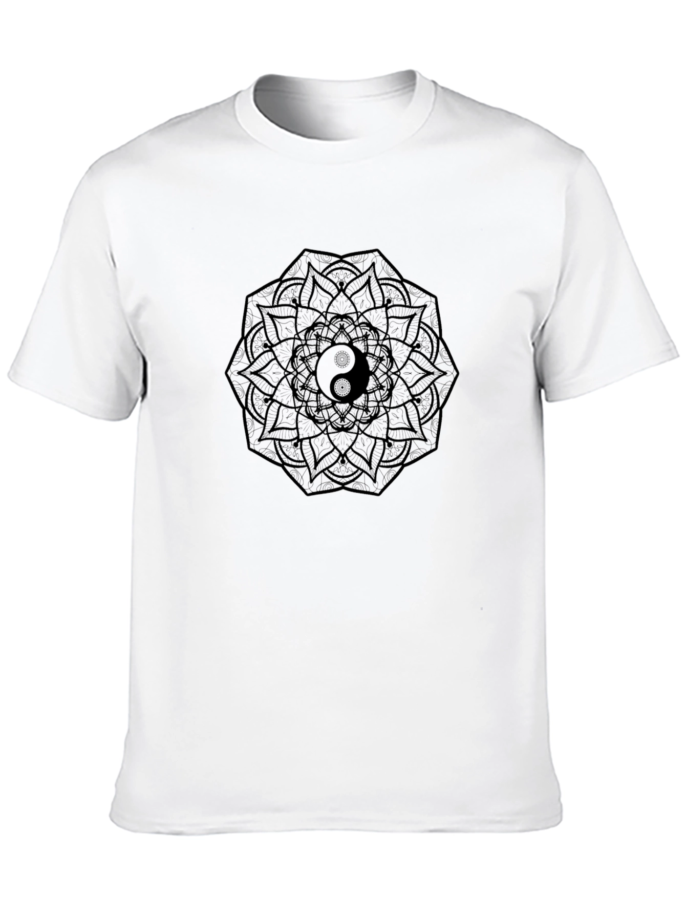 Yin Yang Mandala Black T-Shirt