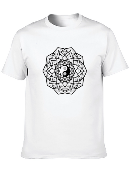 Yin Yang Mandala Black T-Shirt