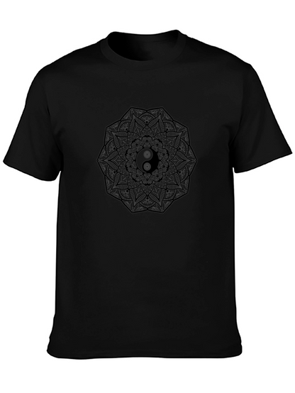Yin Yang Mandala Black T-Shirt