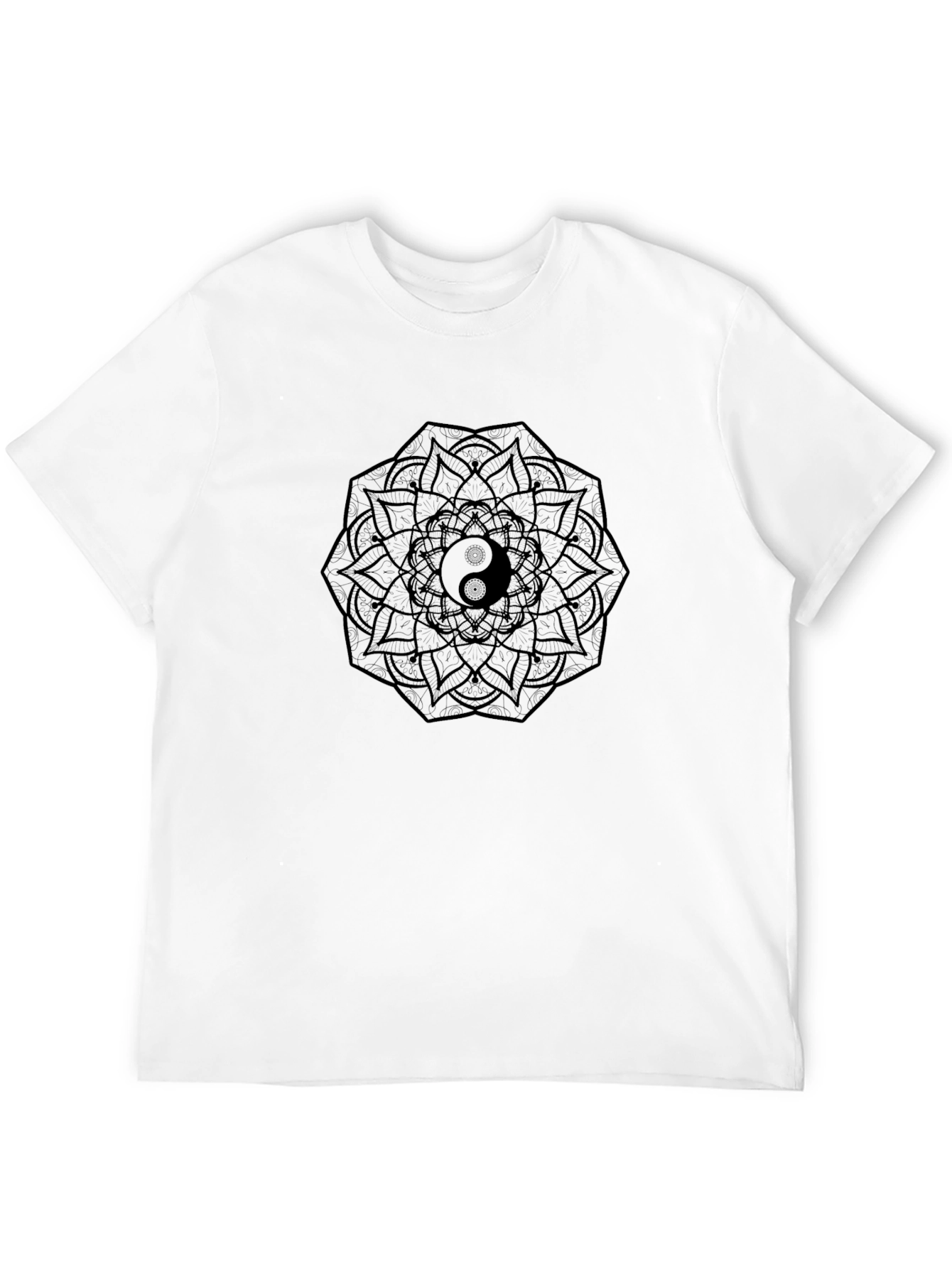Yin Yang Mandala Black T-Shirt