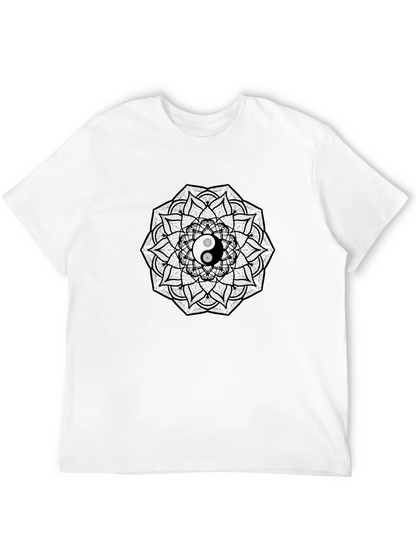 Yin Yang Mandala Black T-Shirt