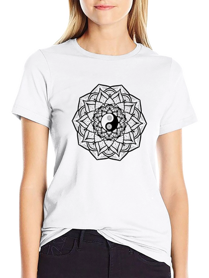 Yin Yang Mandala Black T-Shirt