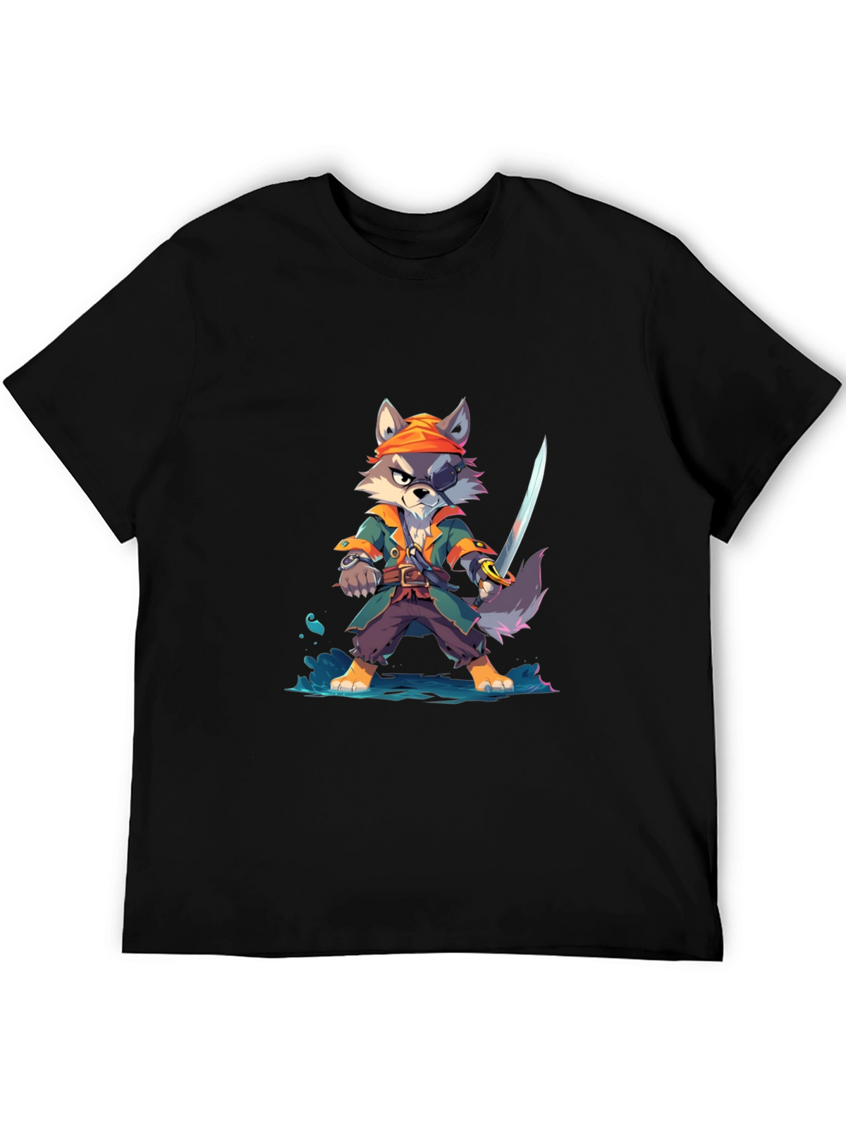 Cartoon Pirate Wolf T-Shirt