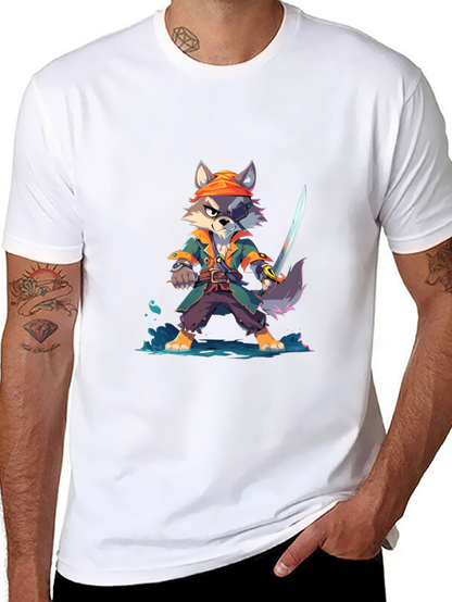 Cartoon Pirate Wolf T-Shirt