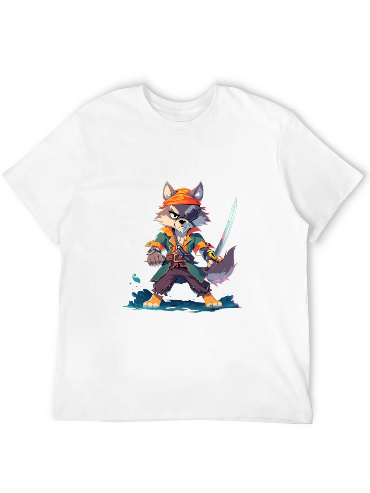 Cartoon Pirate Wolf T-Shirt