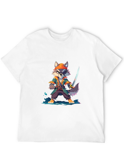 Cartoon Pirate Wolf T-Shirt
