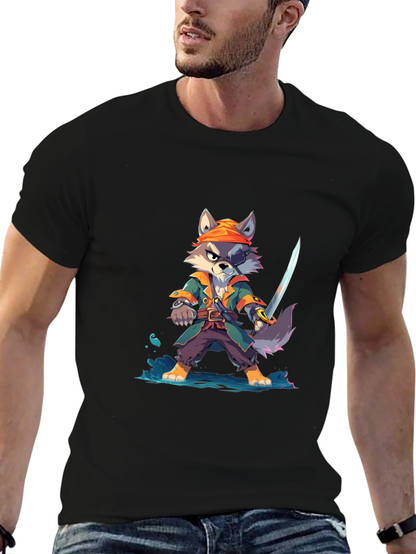 Cartoon Pirate Wolf T-Shirt