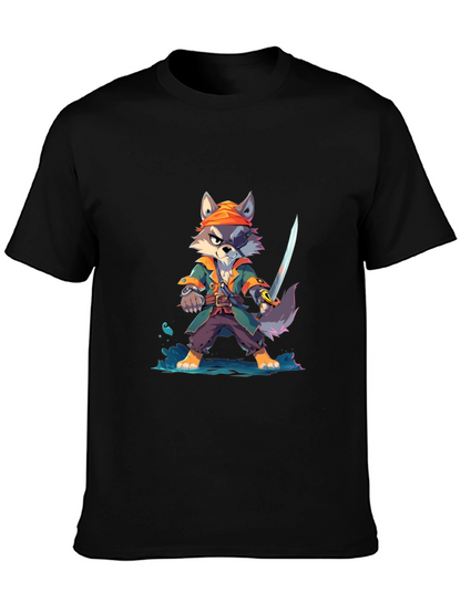 Cartoon Pirate Wolf T-Shirt