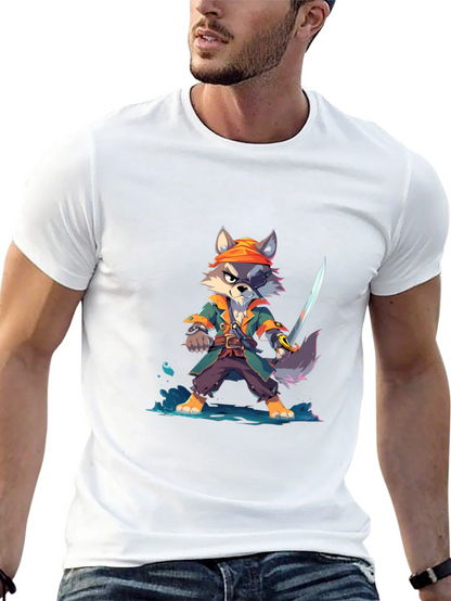 Cartoon Pirate Wolf T-Shirt