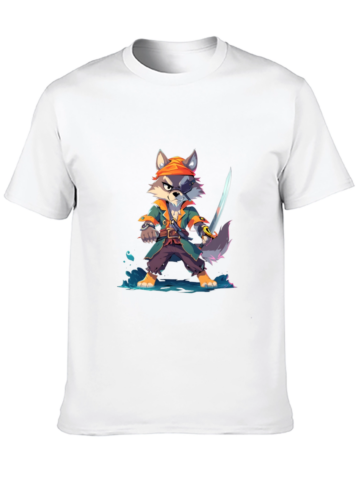 Cartoon Pirate Wolf T-Shirt