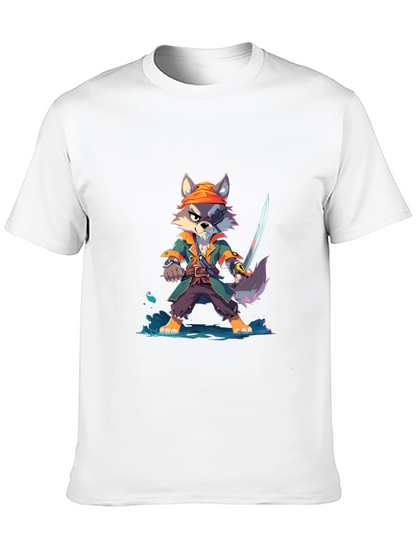 Cartoon Pirate Wolf T-Shirt