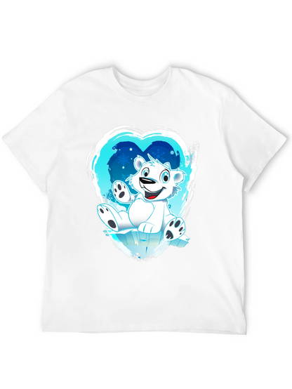 Polar Bear Heart Graphic Black T-Shirt