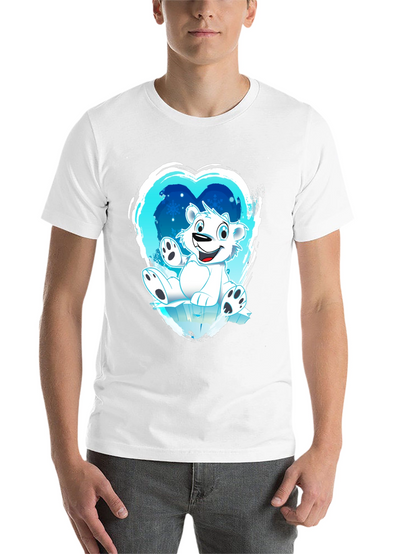 Polar Bear Heart Graphic Black T-Shirt