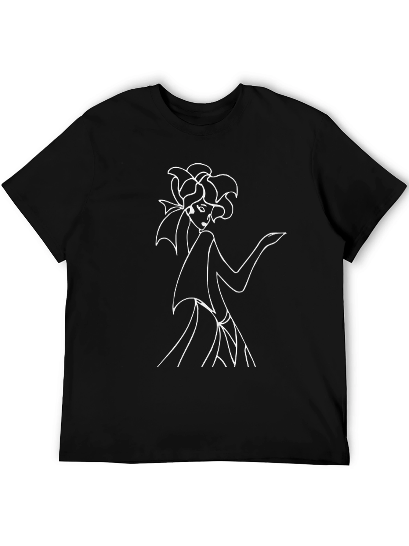 Black T-Shirt with Fashion Illustration