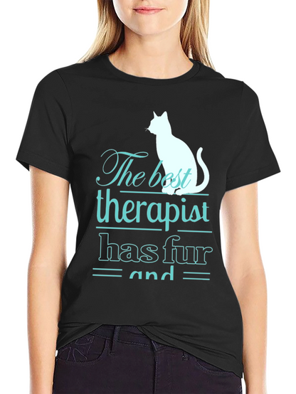 Cat Therapist T-Shirt - Funny Pet Lover Tee